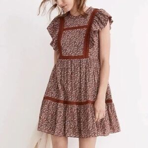 Floral Ruffle Sleeve Dress